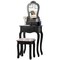 Costway Vanity Wood Makeup Dressing Table Stool Jewelry Desk Black